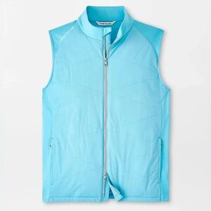 Peter Millar Cyan Fuse Hybrid Full-Zip Vest MF24EZ11 Golf Turquoise Blue